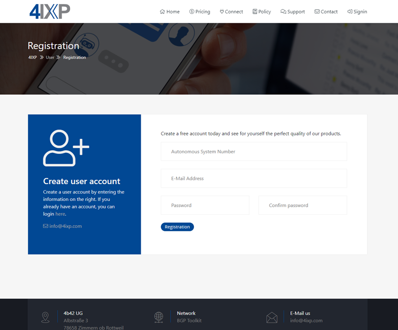 Internet Exchange Point Signup Internet Exchange Point Signup