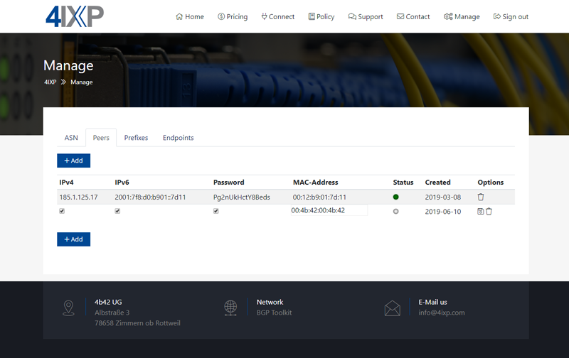 IXP Manage IPv4 and IPv6 Peers Internet Exchange Point Peers
